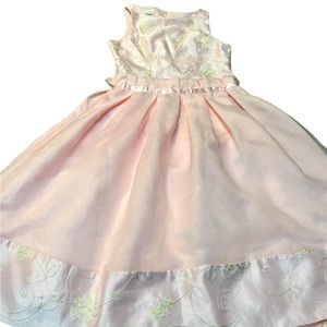 Bonnie Jean girls size 8 pink and cream dress EUC